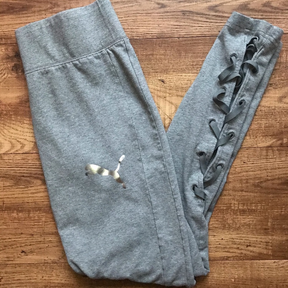Puma- Gray Sport Legging w/ Criss-Cross Ankle (M)